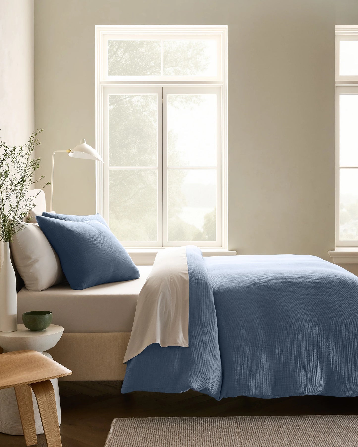 Organic Cotton Gauze Duvet Cover - Twin / Dried Sage