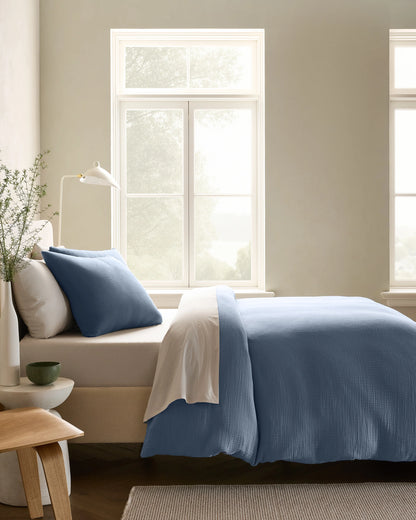 Organic Cotton Gauze Duvet Cover - Twin / Dried Sage