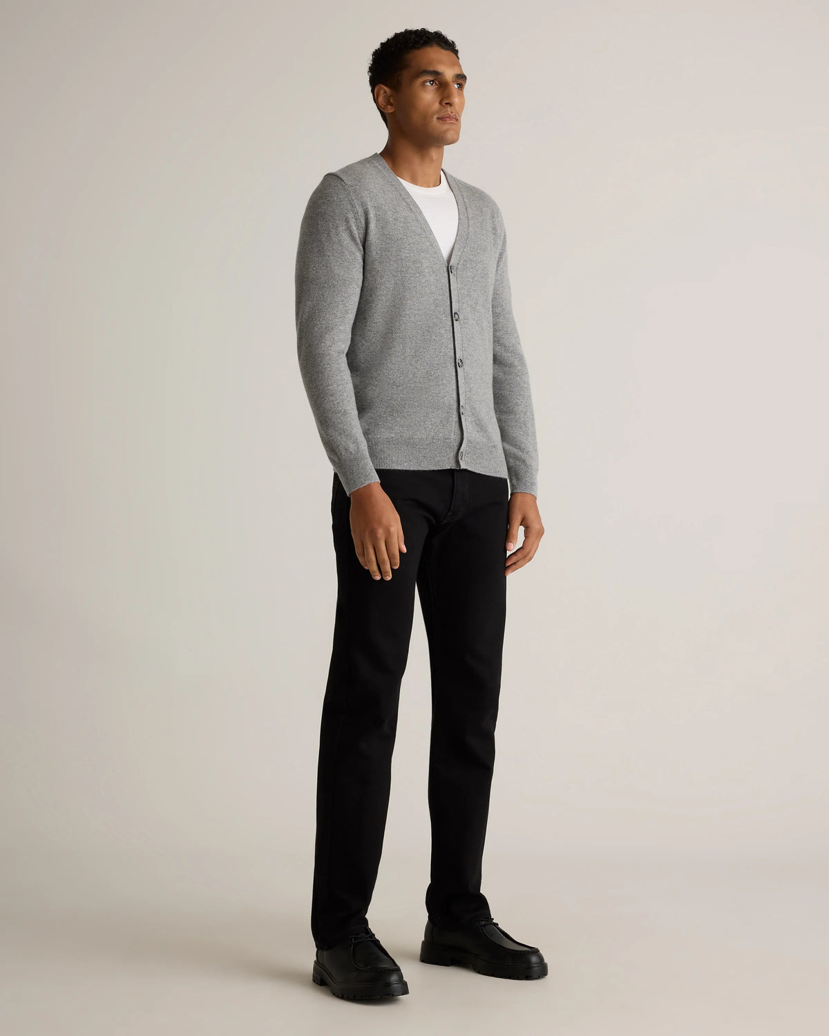Mongolian Cashmere Cardigan Sweater - S / True Navy