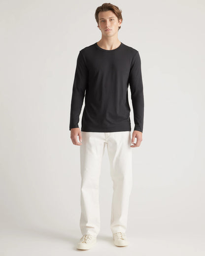 Cotton Modal Long Sleeve Tee - S / Heather Grey