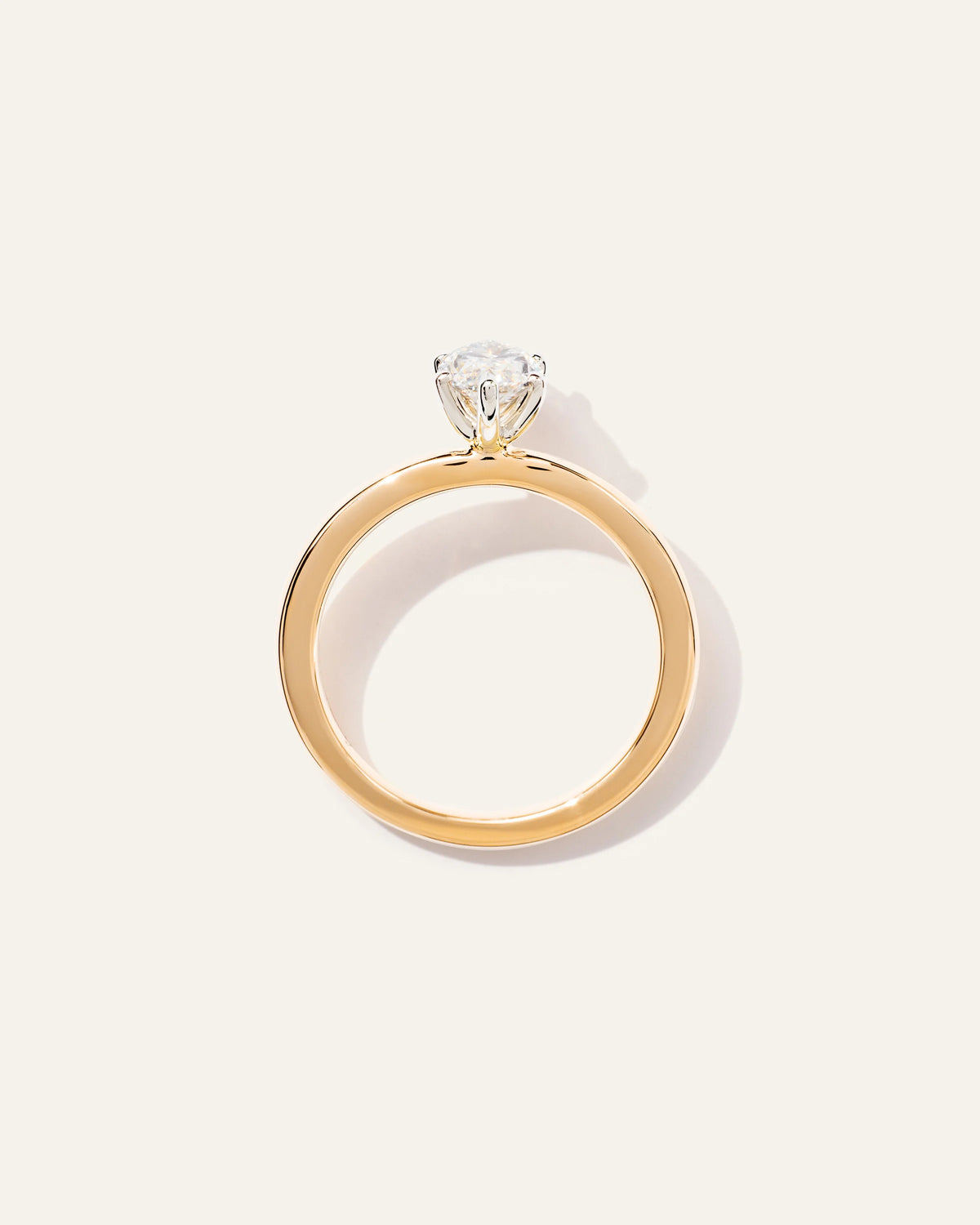Lab Grown Diamond Marquise Comfort Fit Engagement Ring - 1ct - 4 / Yellow Gold