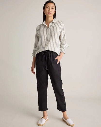 100% Organic Cotton Poplin Pull-On Pants - XS / Garden Green