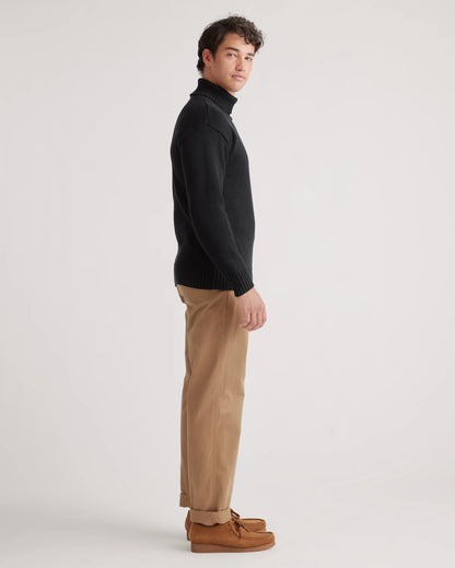 100% Organic Cotton Turtleneck Sweater - S / Charcoal