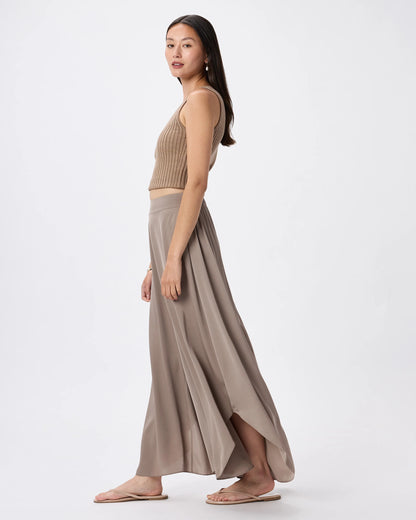 Washable Stretch Silk Palazzo Pants - XS / Black