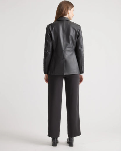100% Leather Blazer - XS / Rich Brown