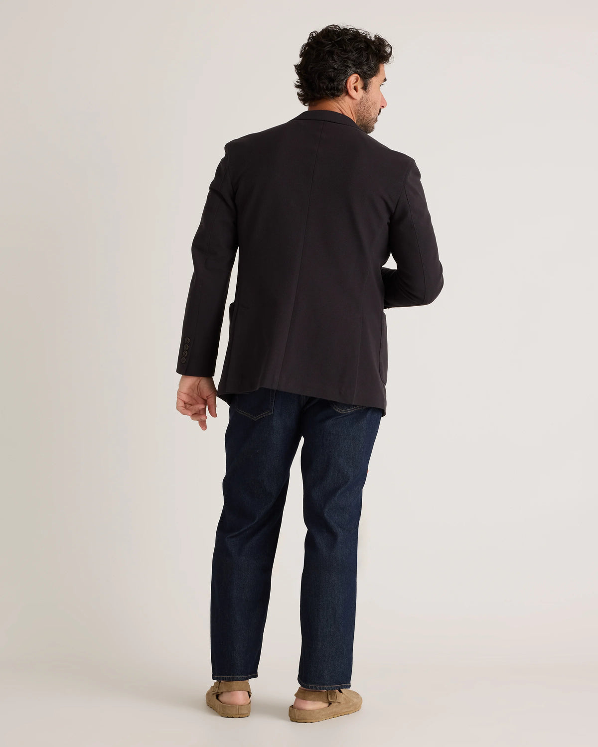 Cotton Pique Knit Blazer - XS / Heather Charcoal