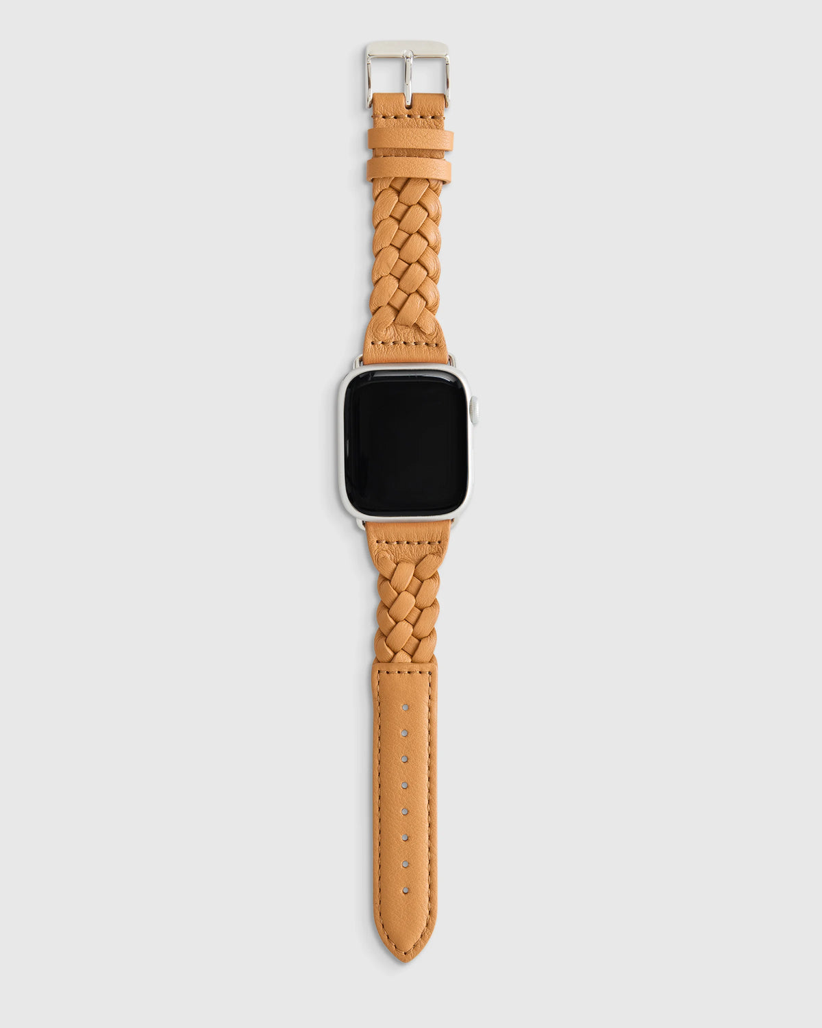 Braided Leather Smartwatch Band - 38mm - 42mm / Dark Brown
