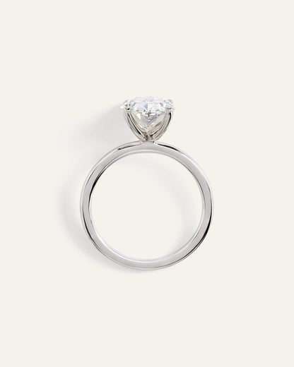 Lab Grown Diamond Oval Comfort Fit Engagement Ring - 3ct - 4 / Yellow Gold