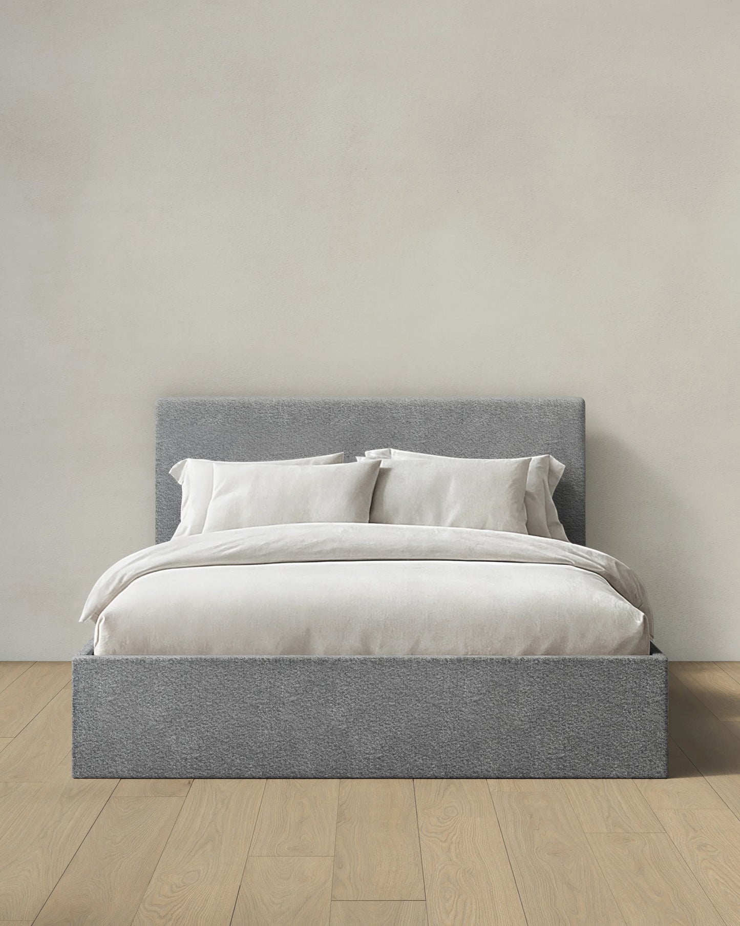 Plush Boucle Square Bed - Full / Ivory