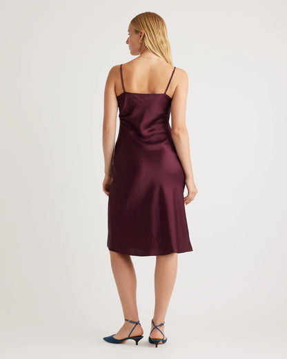 100% Washable Silk Slip Dress - XS / Black