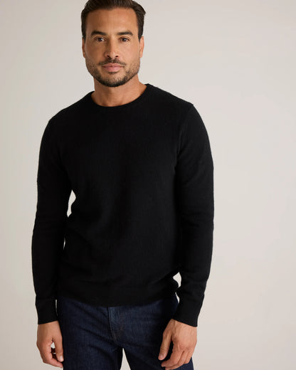 Mongolian Cashmere Crewneck Sweater - XS / Black