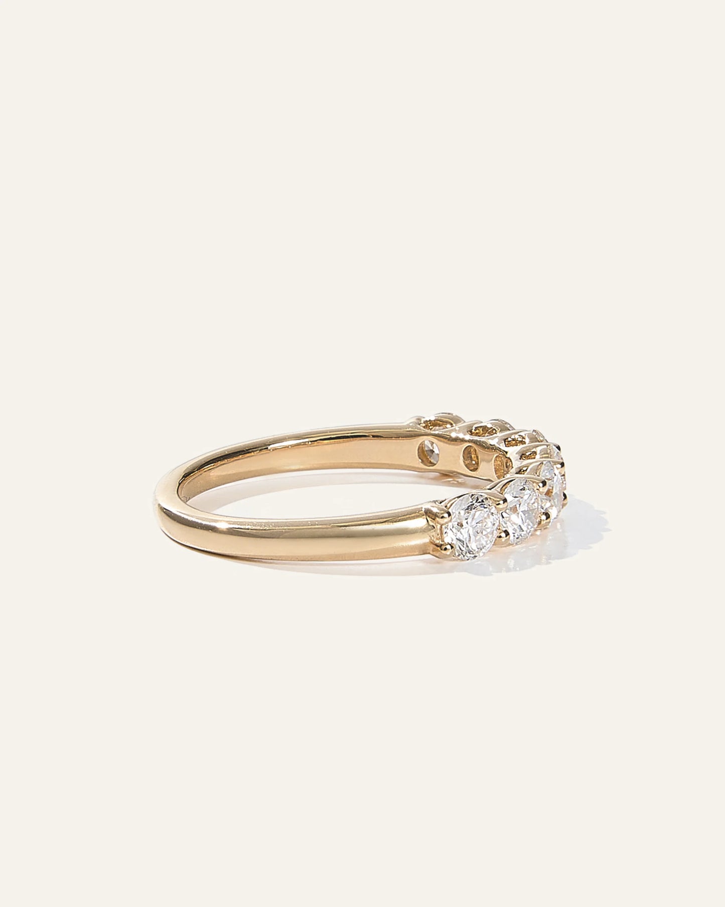 Lab Grown Diamond Round Seven Stone Band - 4 / Yellow Gold