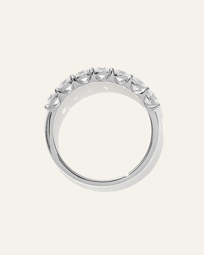 Lab Grown Diamond Round Seven Stone Band - 4 / Yellow Gold