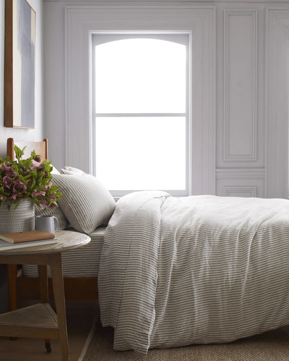 European Linen Duvet Cover - Twin / Peach