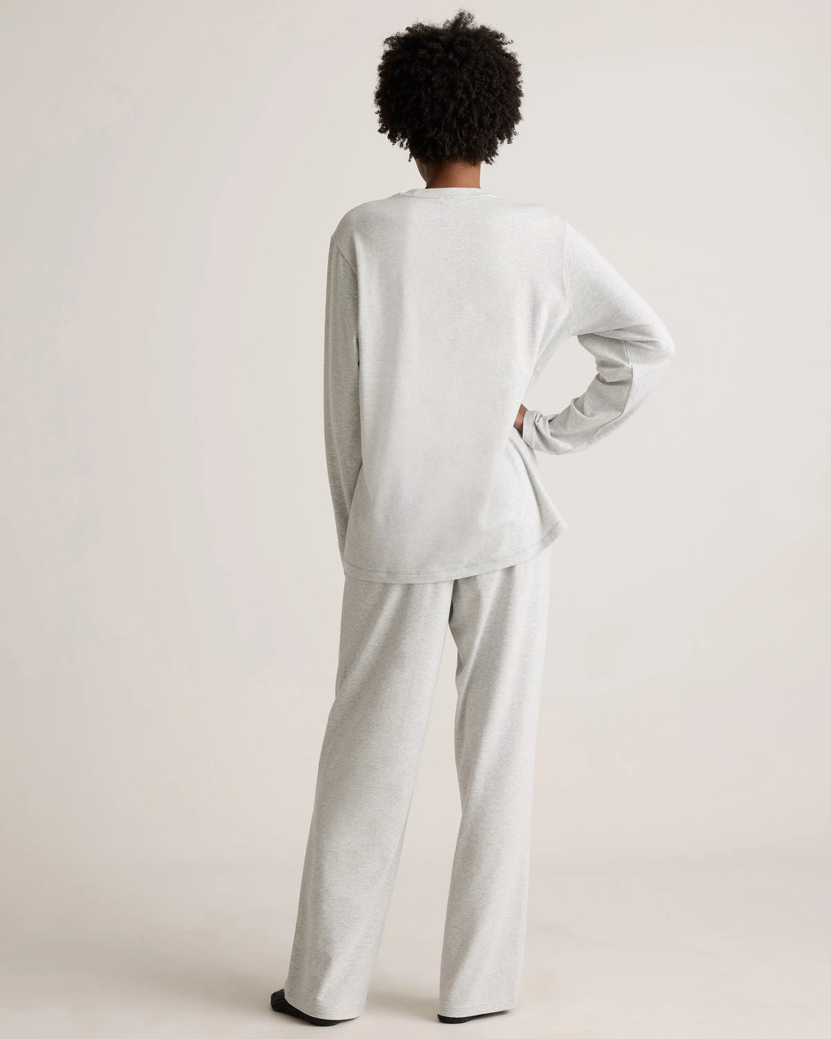 Dream Lounge Oversized Long Sleeve Pajama Set - XS / Light Heather Grey