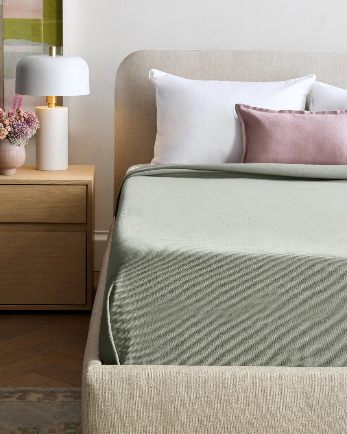 Luxury Organic Cotton Bed Blanket - Twin / White