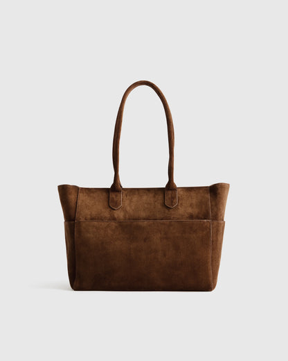 Hudson Suede Tote - One Size / Chocolate Brown