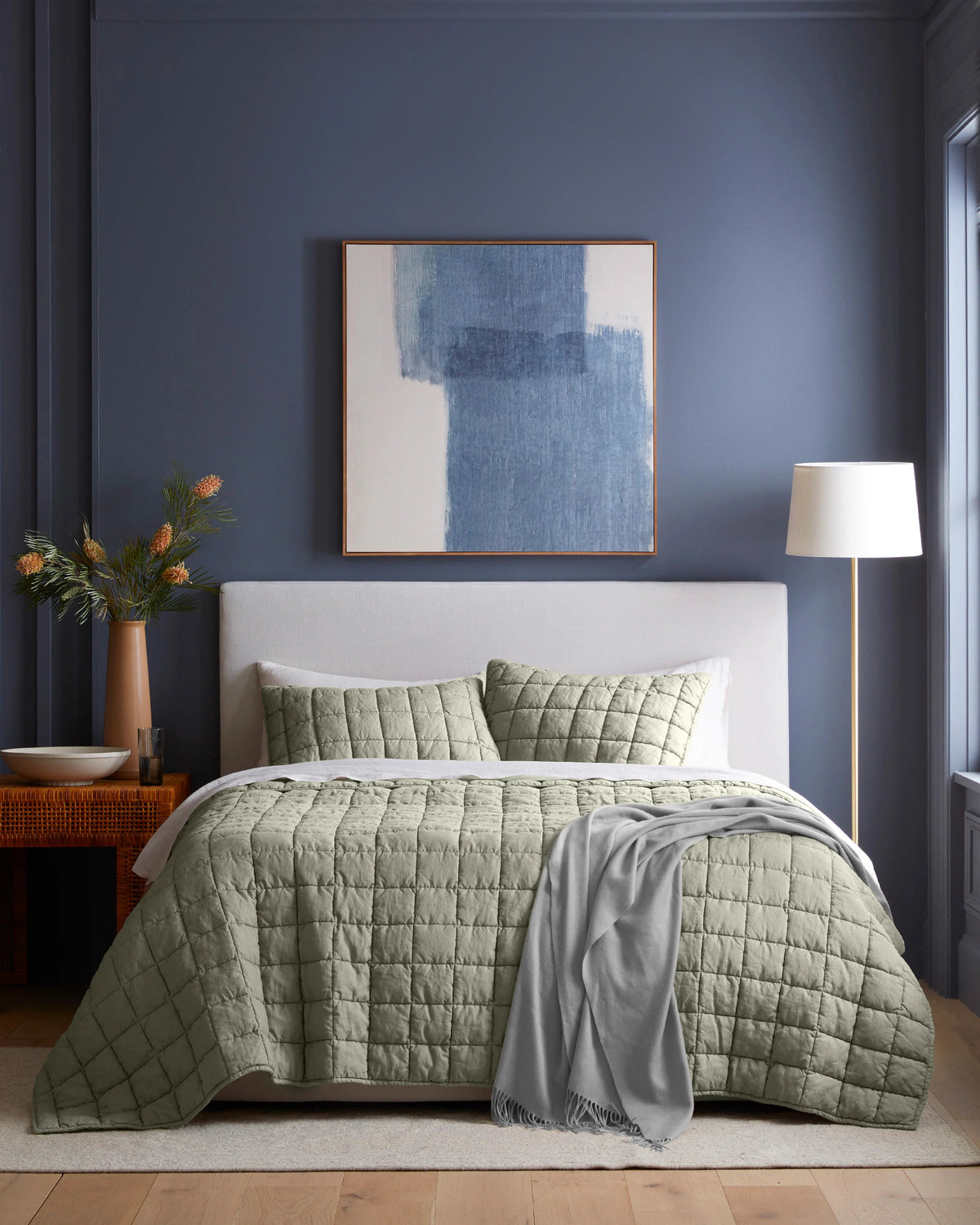 European Linen Box Quilt - Twin / Dusty Mauve
