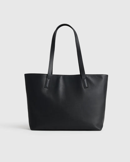 Classic Italian Leather Tote - One Size / Black