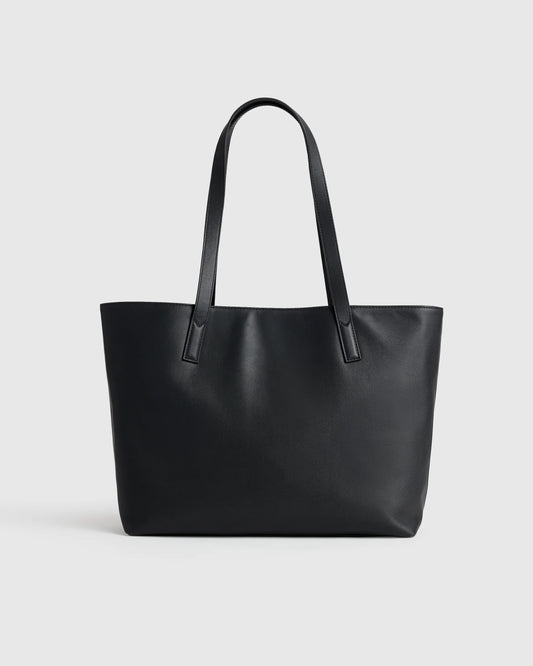 Classic Italian Leather Tote - One Size / Black