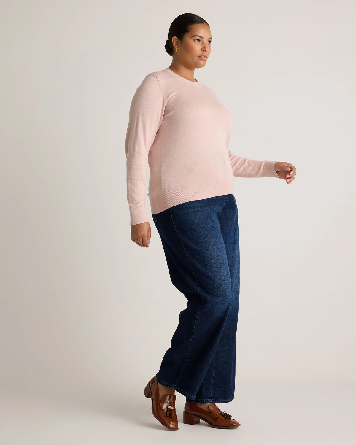 Lightweight Cotton Cashmere Crew Sweater - XS / Mountain Spring Blue