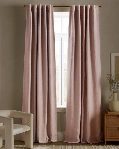 European Linen True Blackout Curtain - Single Panel - 48x84 / White