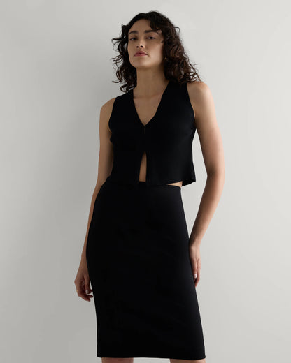 Ultra-Stretch Ponte Pencil Skirt - XS / Charcoal