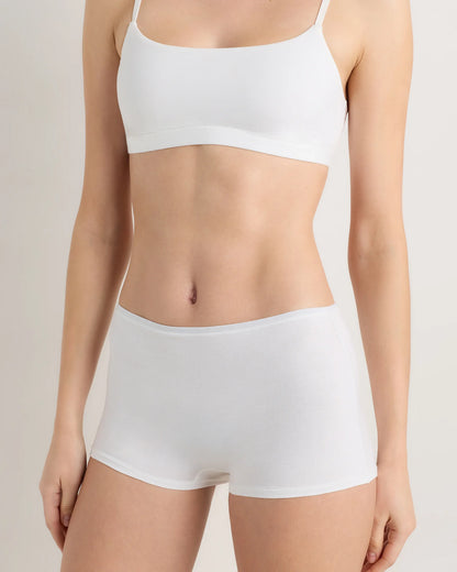 Organic Cotton Boyshort (6-pack) - XS / Black/Soft White/Ocean