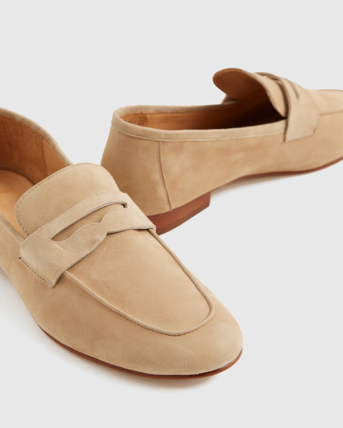 Italian Suede Penny Loafer - 5 / Almond