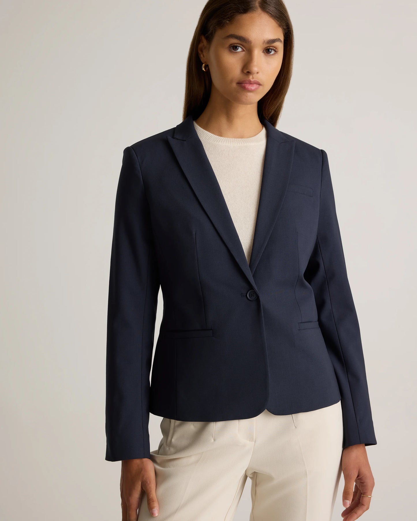 Italian Wool Tailored Blazer - XS / Navy