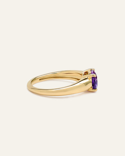 14K Gold Gemstone Vintage Inspired Ring - 4 / Yellow Gold