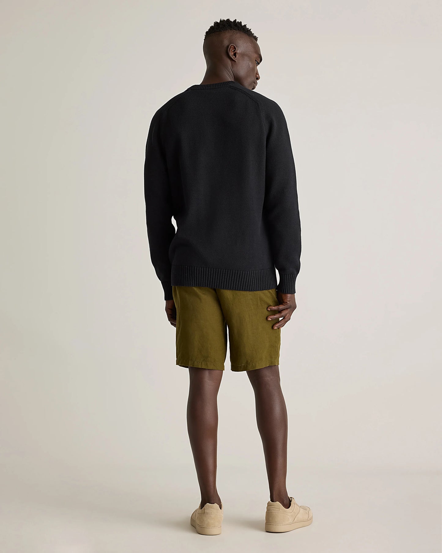 100% Organic Cotton Crewneck Sweater - S / Speckled Beige