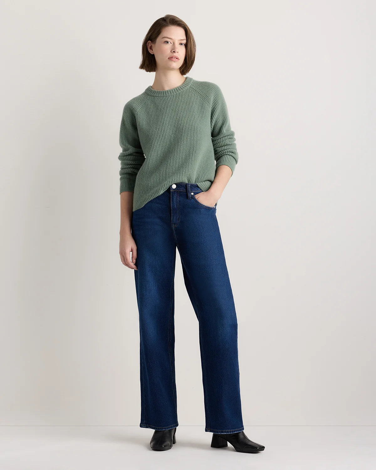 Mongolian Cashmere Fisherman Crewneck Sweater - XS / Teak