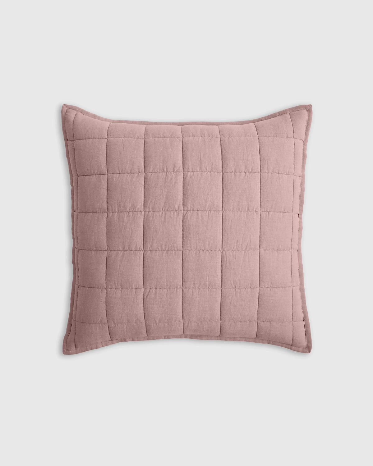 European Linen Box Quilted Euro Sham - Euro / Navy