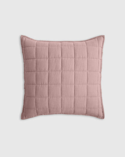 European Linen Box Quilted Euro Sham - Euro / Navy