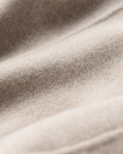 Double-Faced Merino Wool Draped Collar Wrap Coat - XS / Oat
