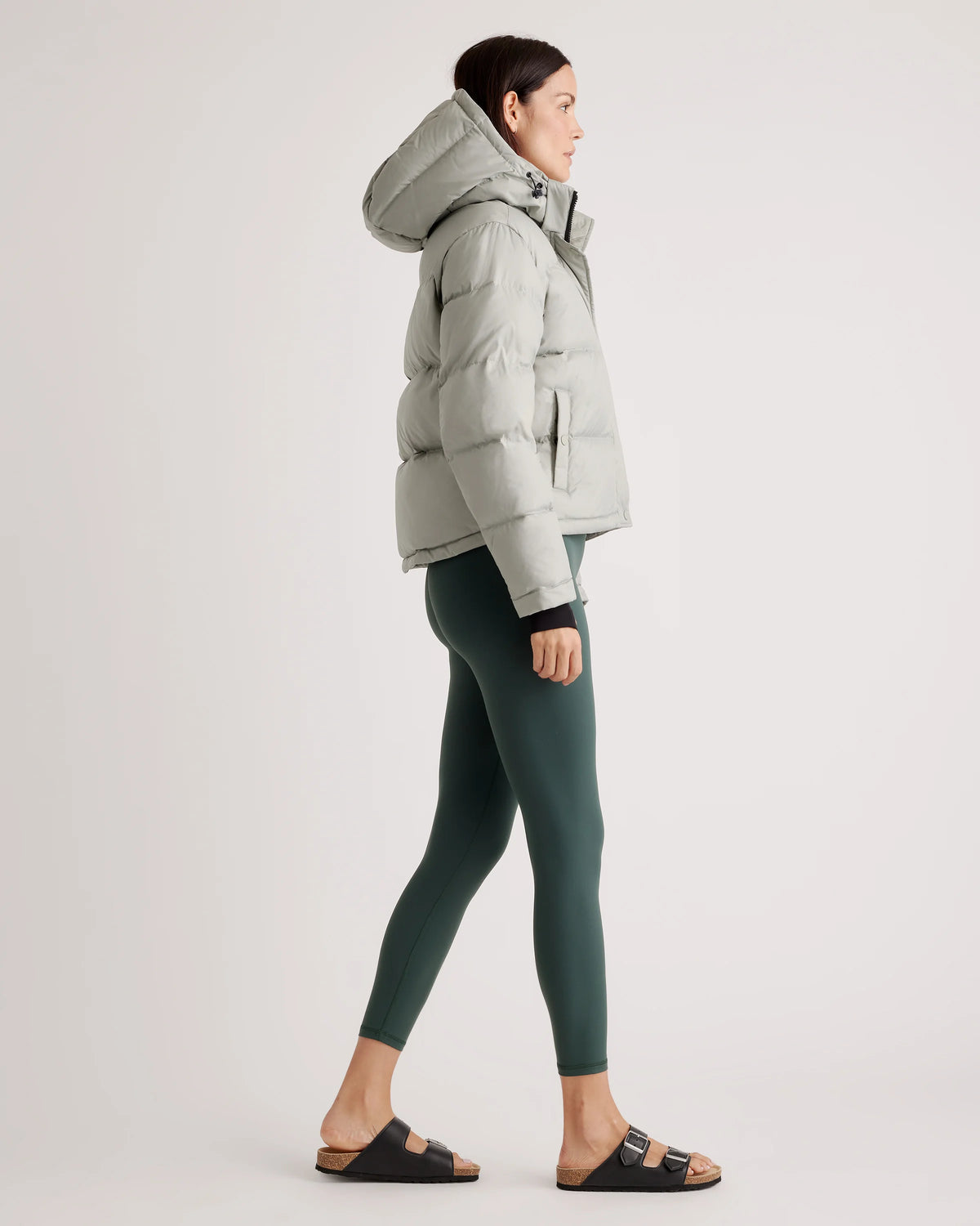 Responsible Down Cropped Puffer Jacket - XS / Shiny Black