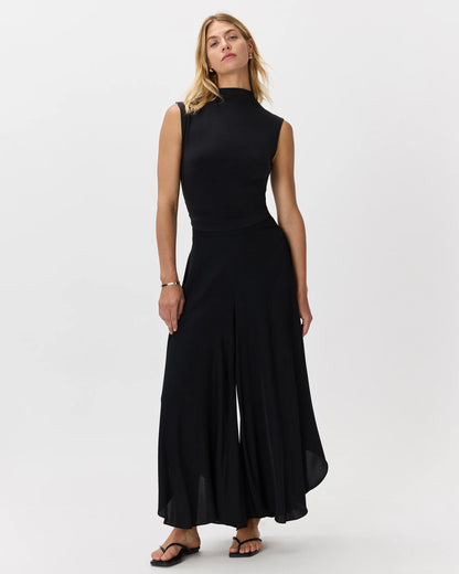 Washable Stretch Silk Palazzo Pants - XS / Black