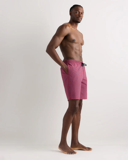 Italian Swim Trunks - 9" - S / Navy Palms