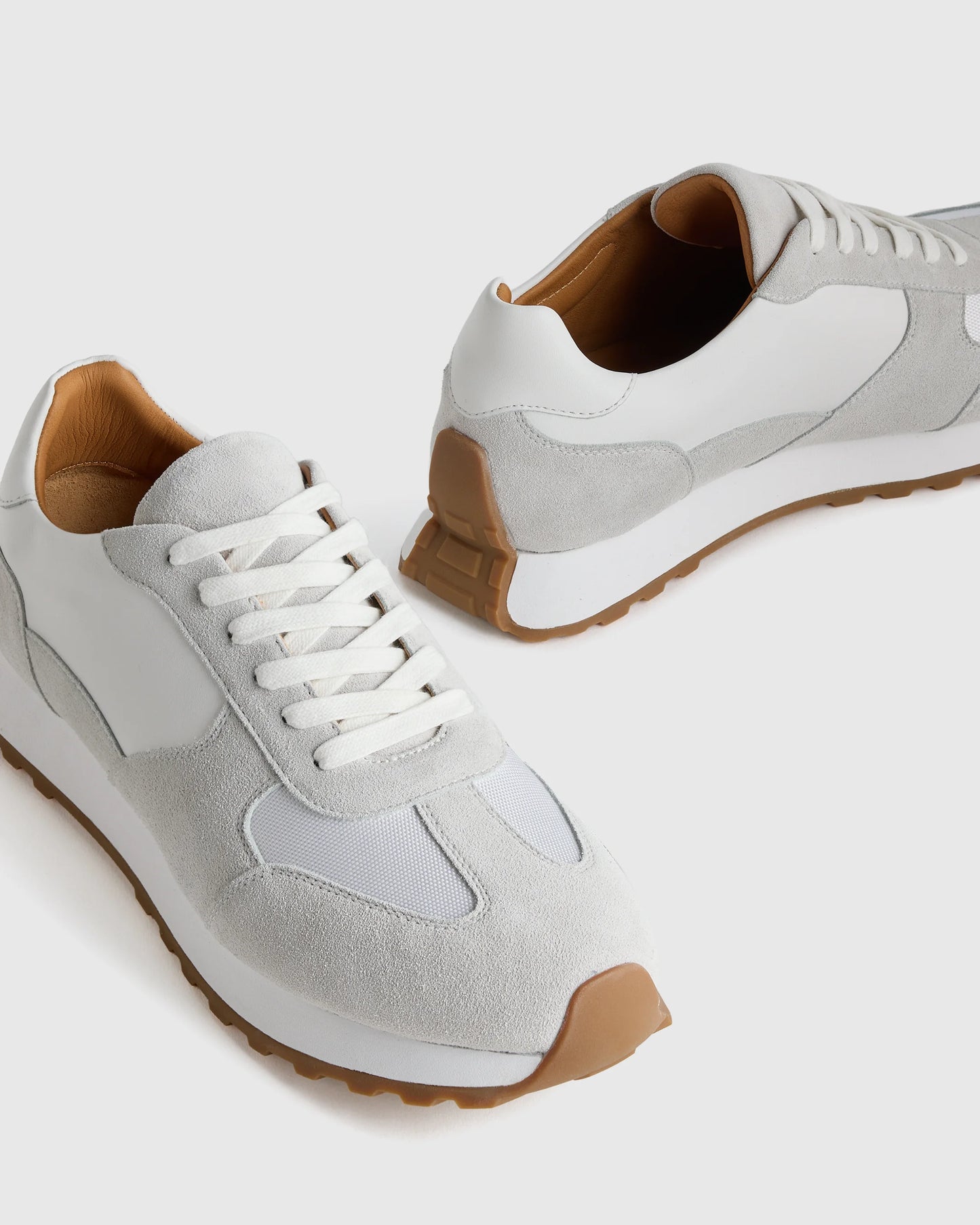 Italian Leather and Suede Retro Runner - 7 / Dark Navy