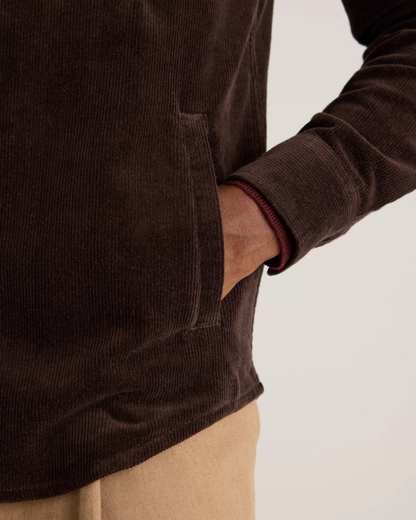 Organic Stretch Corduroy Overshirt - S / Espresso