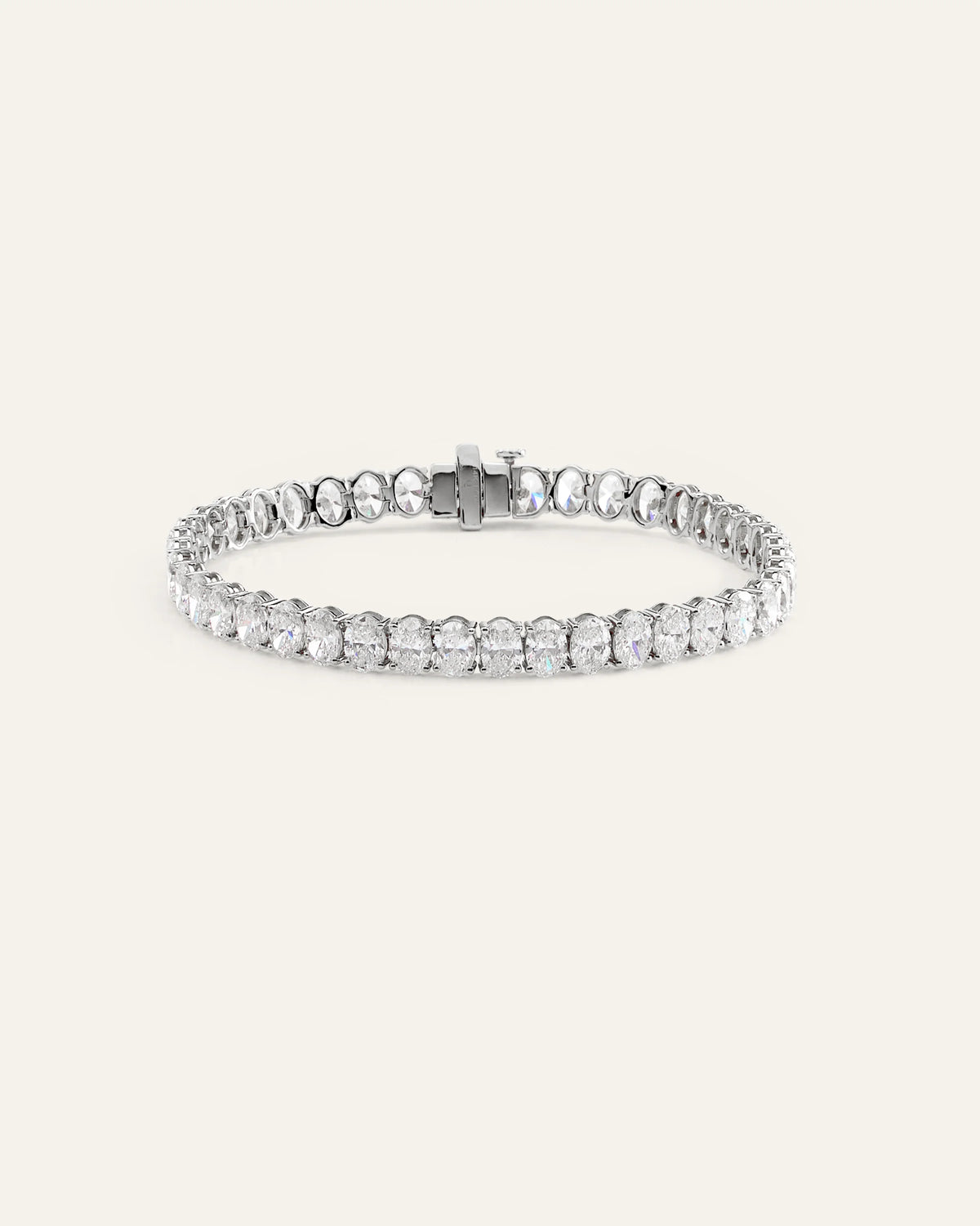 14K Gold Lab Grown Diamond North-South Oval Tennis Bracelet - 15ctw - 6.5" / Yellow Gold