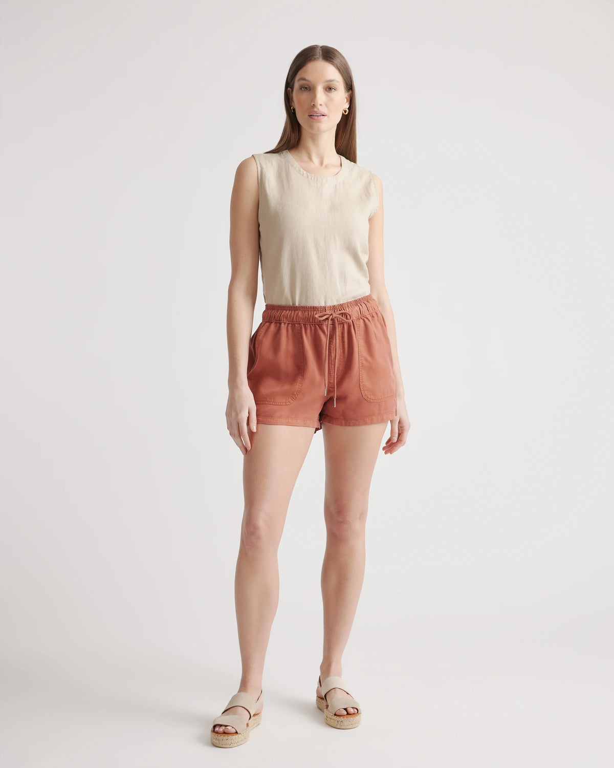 Vintage Wash Tencel Utility Shorts - XS / Moonstone Blue