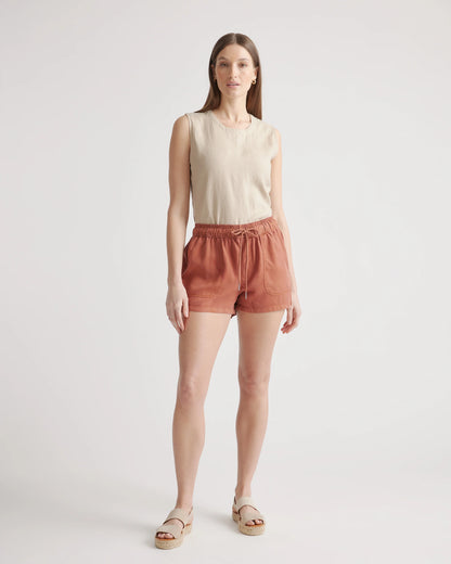Vintage Wash Tencel Utility Shorts - XS / Moonstone Blue