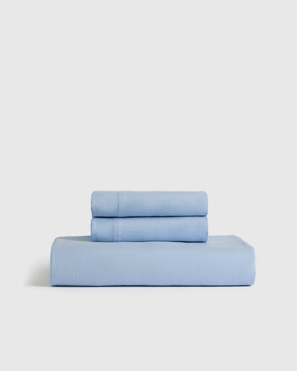 European Linen Fitted Sheet Set - Twin / Peach