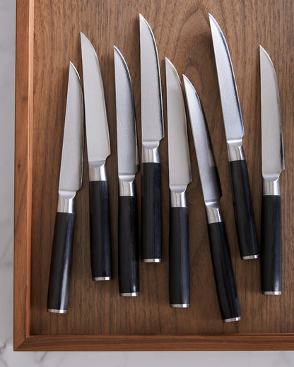 Essential Japanese Damascus Steel Steak Knife Set - One Size / No Color