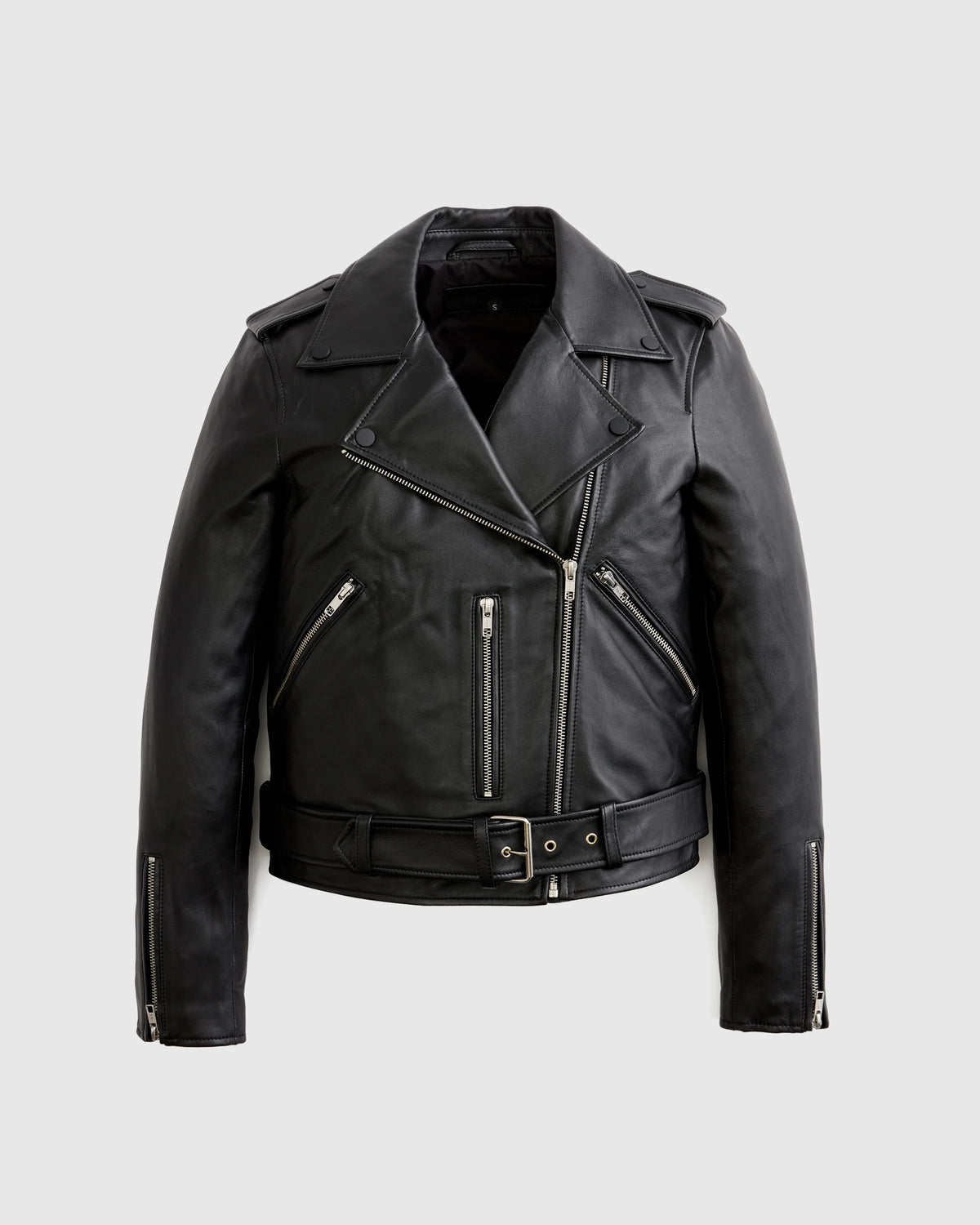 100% Leather Motorcycle Jacket - XS / Cognac