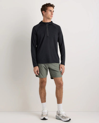 Mesh Performance Training Quarter Zip Hoodie - S / Heather Grey