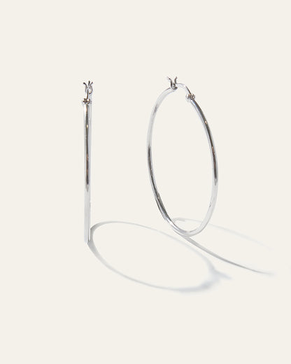 Silver Statement Hoops - One Size / Sterling Silver