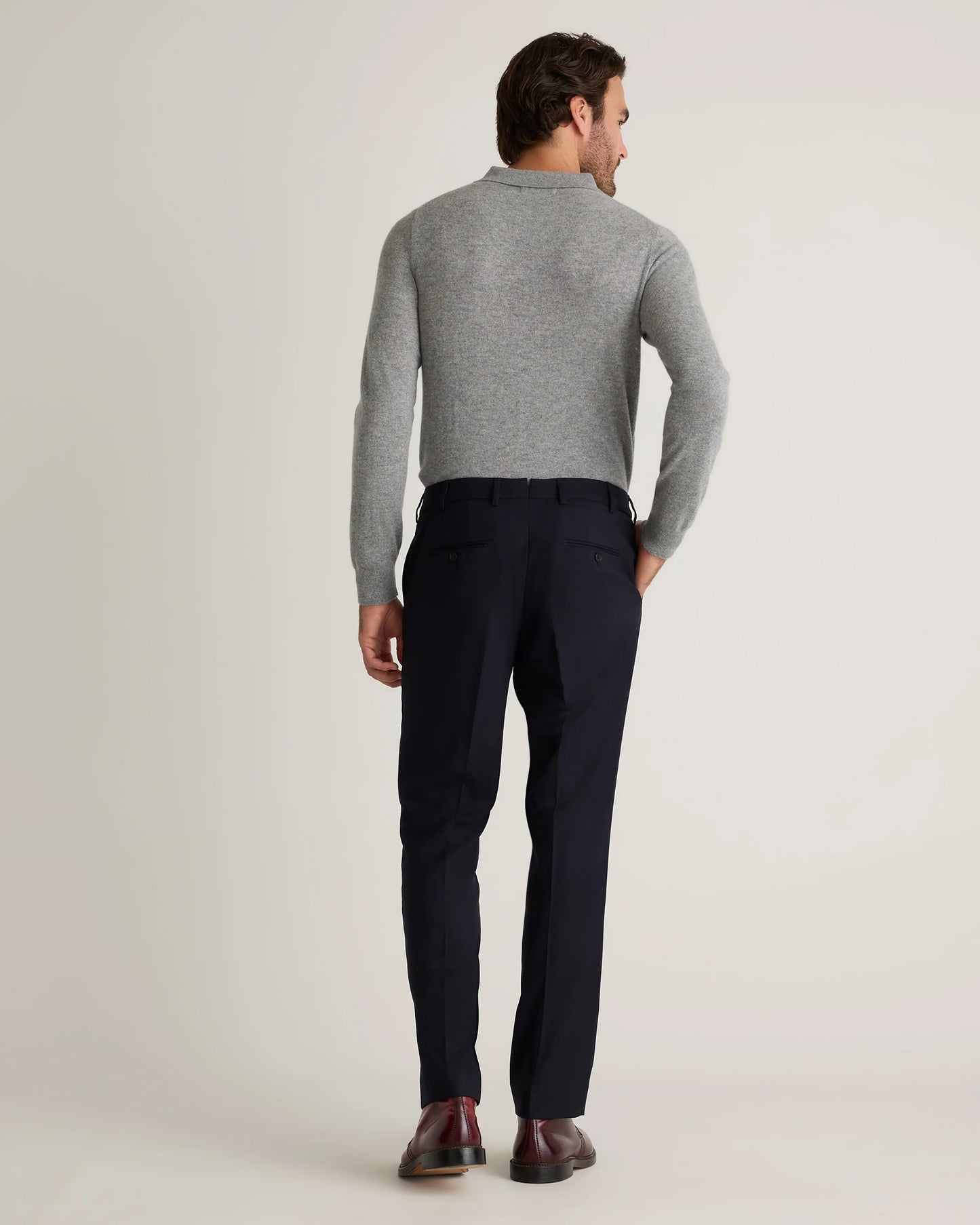 Stretch Wool Dress Pants - Slim - 30X30 / Grey Melange